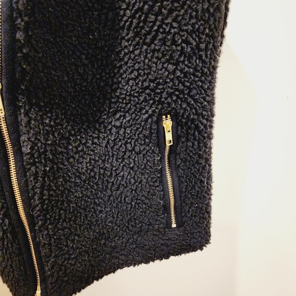 J. CREW Women's black teddy sherpa vest size S - Picture 6 of 10